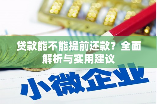 商城贷款能不能提前还款？全面解析与实用建议